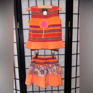 Zara Kids Orange and Pink Matching Set